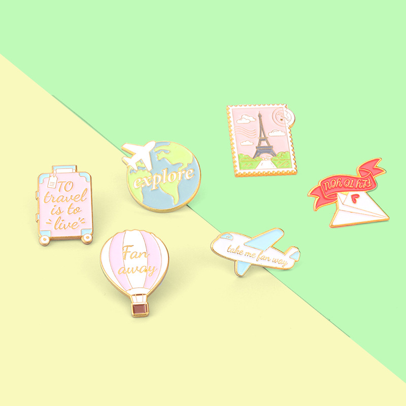 Cartoon plane Earth hot air ba - Embroidery Bali ulasan dan harga