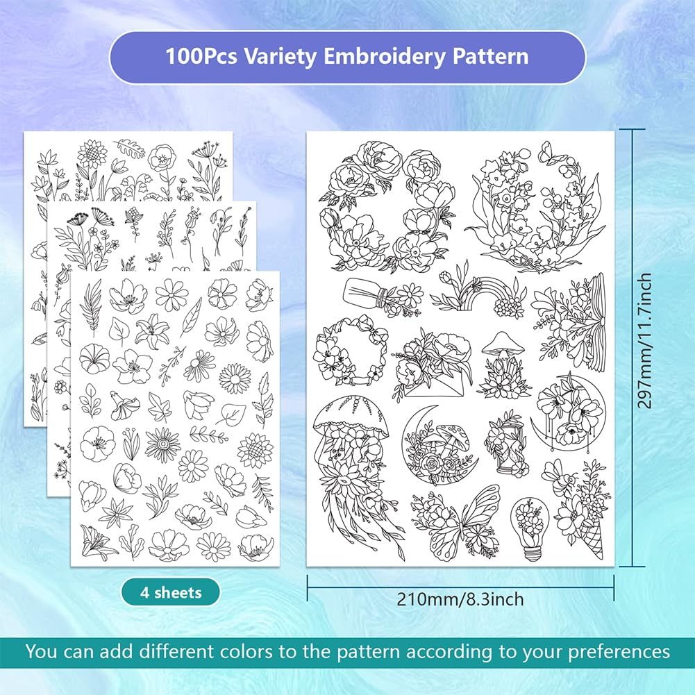 4 Sheets Water Soluble Embroid - Embroidery Meaning ulasan dan harga