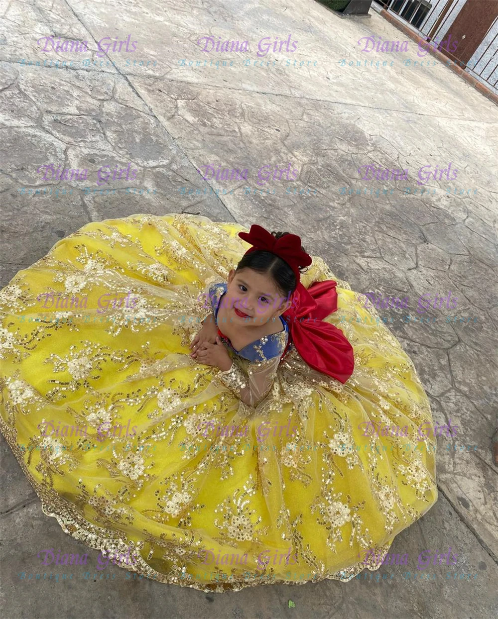 Quality Lovely Yellow Tulle Fl - Embroidery Yellow Dress ulasan dan harga